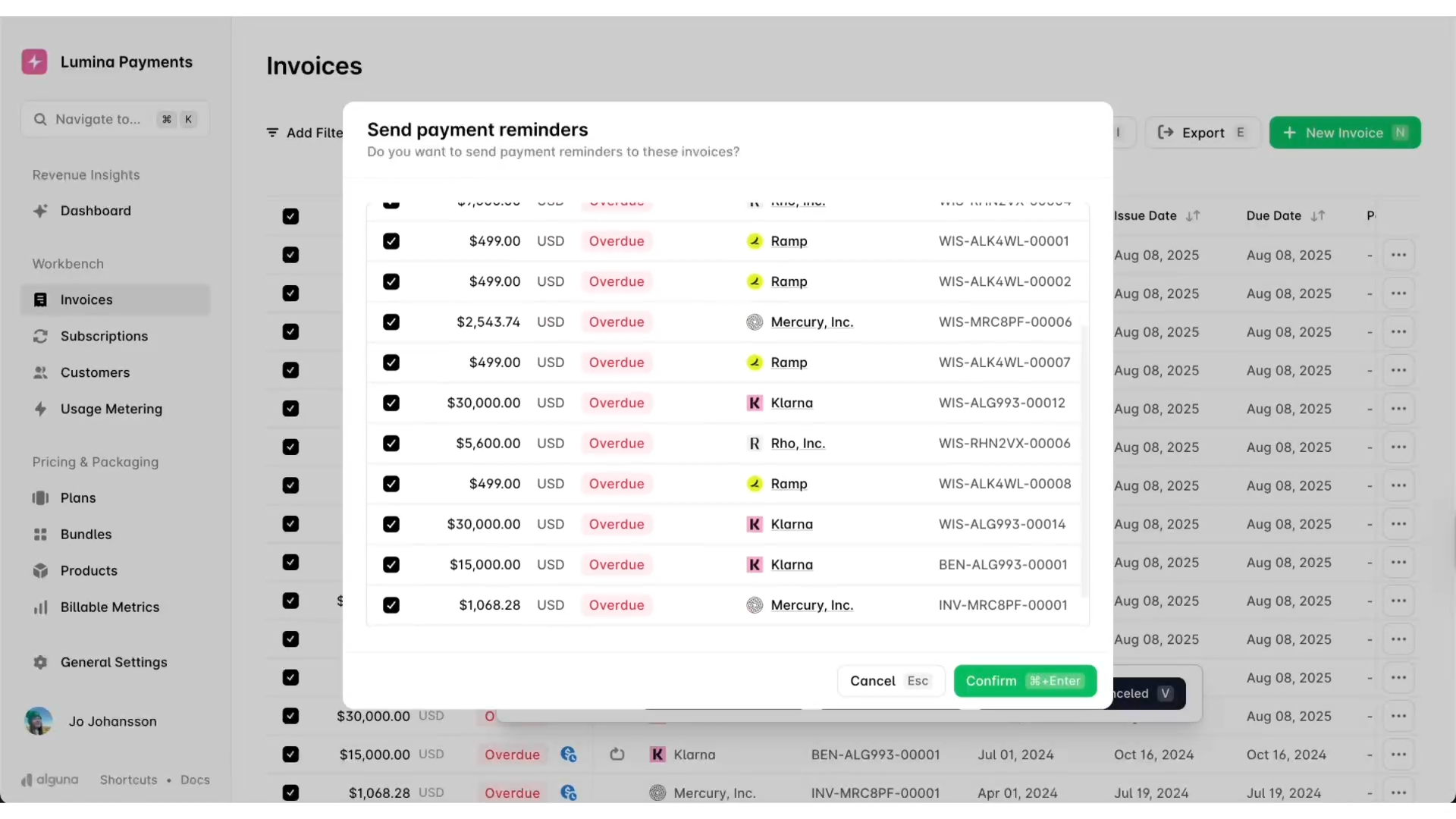 Payment reminders in Alguna.