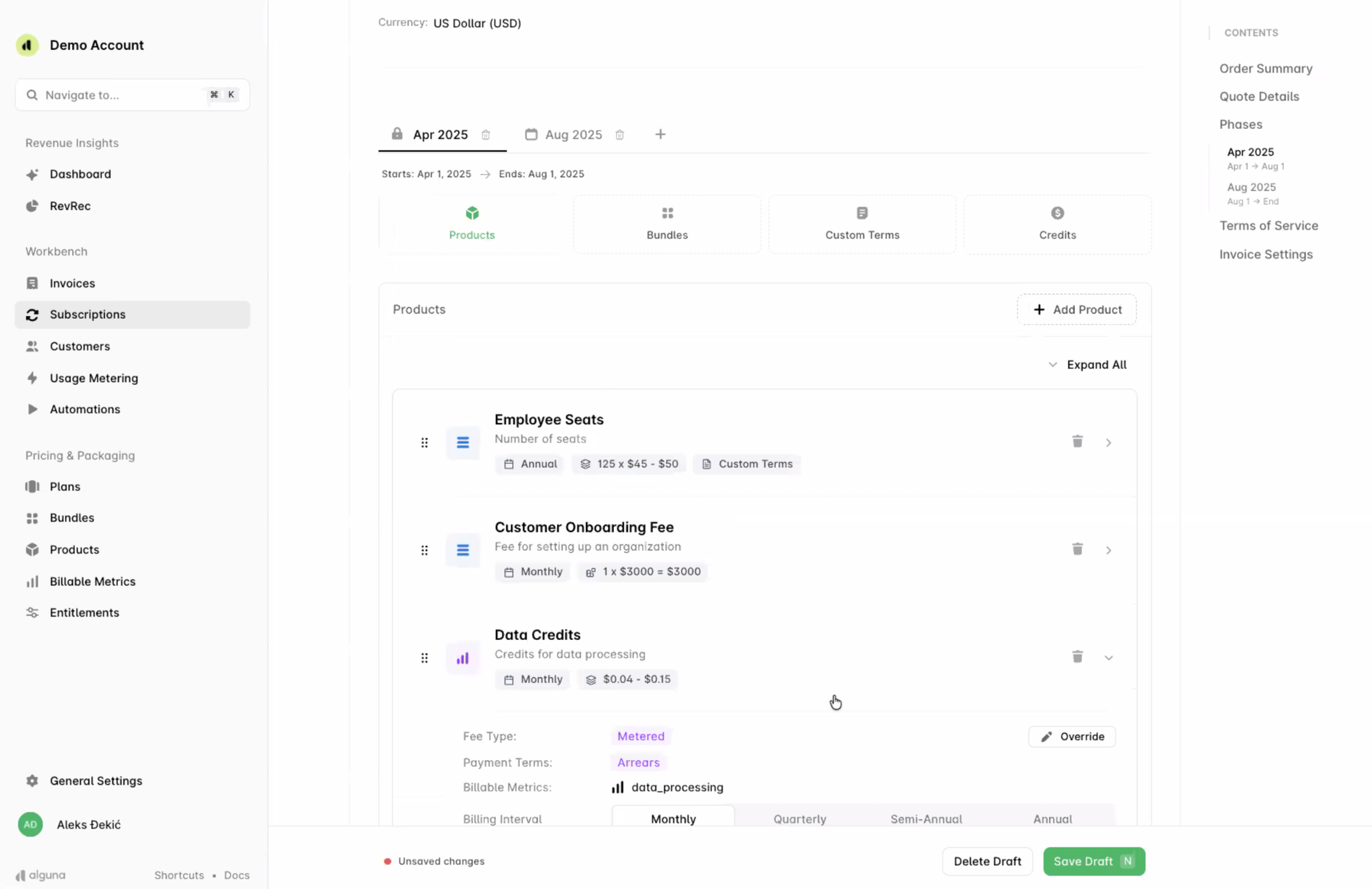 Visual product builder in Alguna.