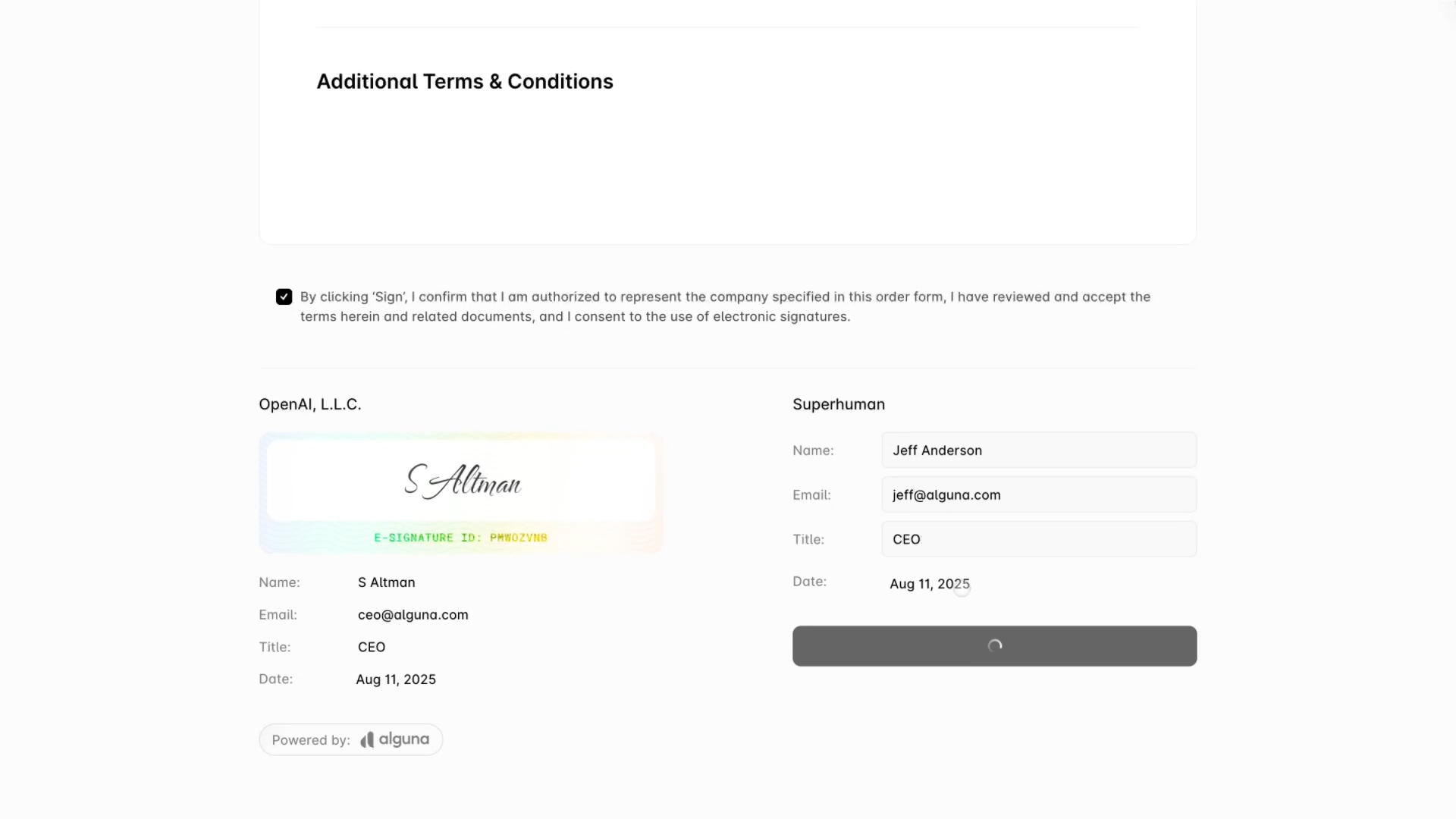 E-signing in Alguna.
