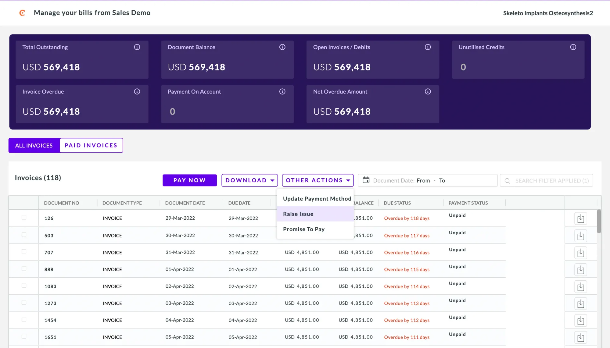 Chargebee Accounts Receivables. 
