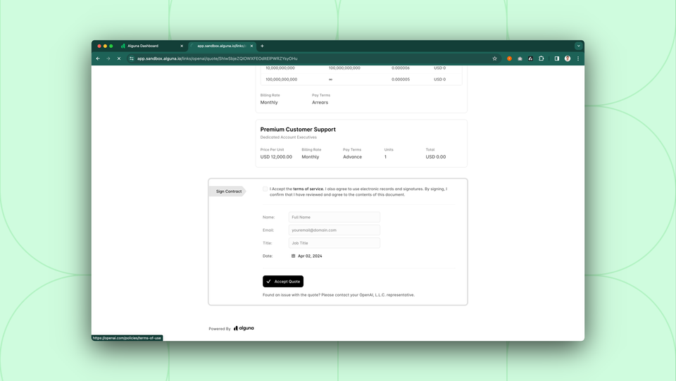 Launching: Streamlined Quote Acceptance Flow